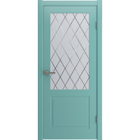 Межкомнатная дверь эмаль FLAT 2 | SKY BLUE | WHITE CLOUD